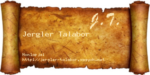 Jergler Talabor névjegykártya